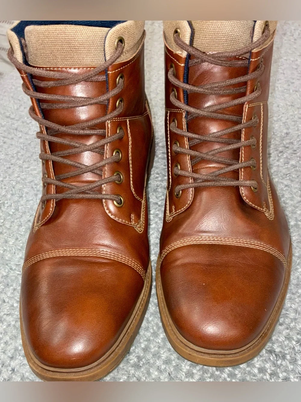 Men's Brown Leather Lace-Up Ankle Boots Size 10.5